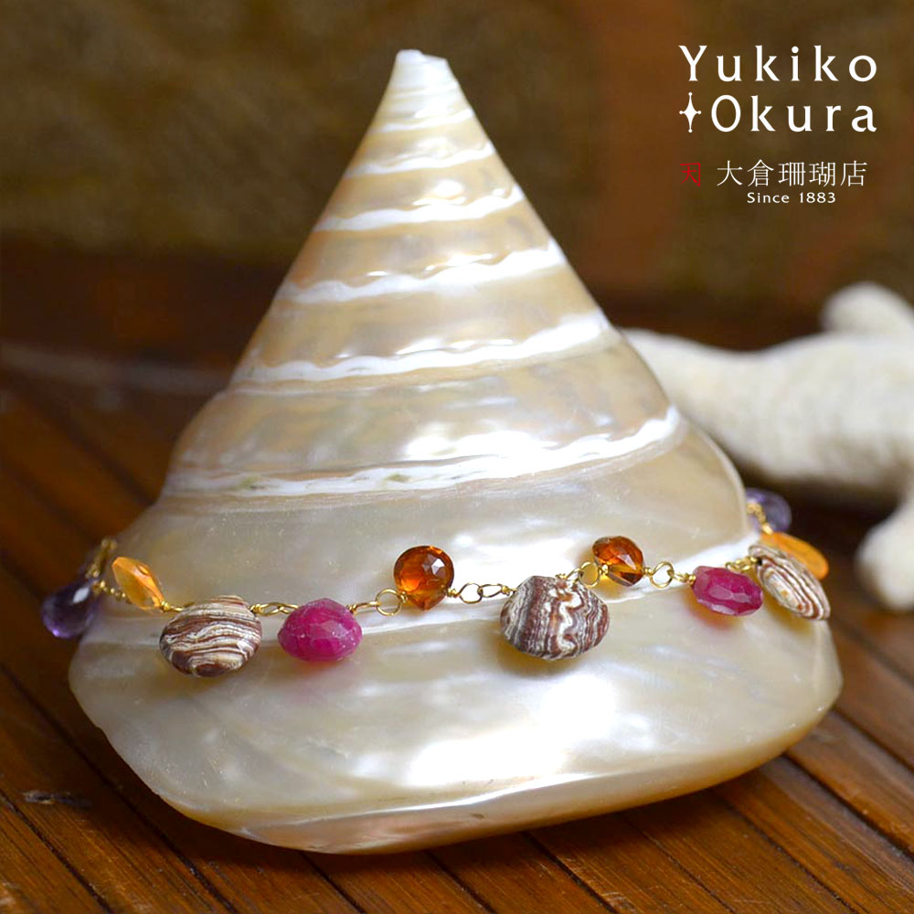 K18ゼブラジャスパーフリンジブレスレット