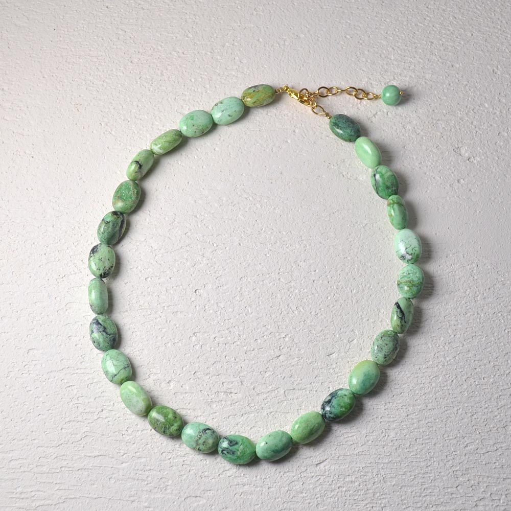 グリーンバリサイトオーバルネックレス