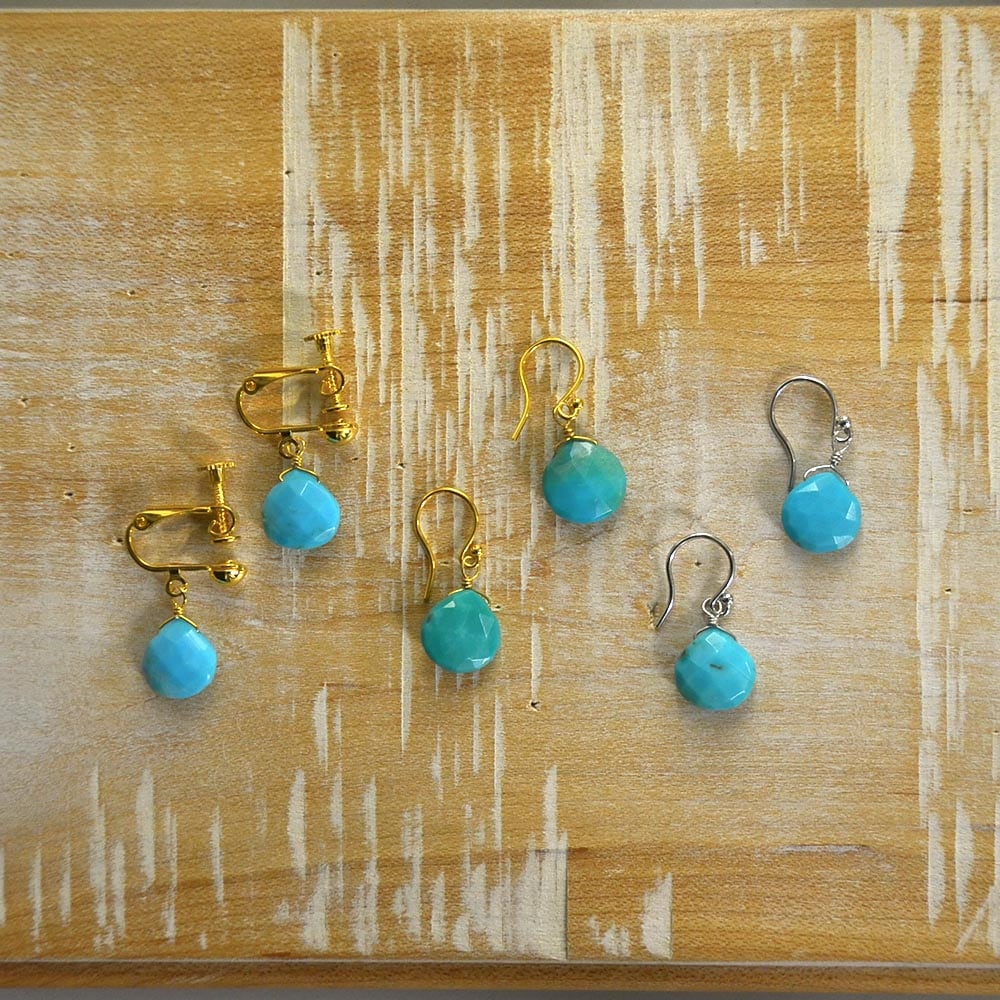 シルバー925 ターコイズ マロンカット イヤリング ピアス | すべての