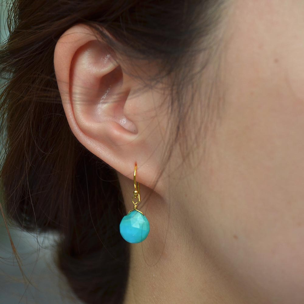 シルバー925 ターコイズ マロンカット イヤリング ピアス | すべての