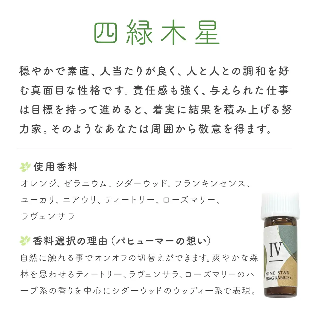 Nine Star Fragrance(R) Ⅳ 四緑木星 香りのペンダント