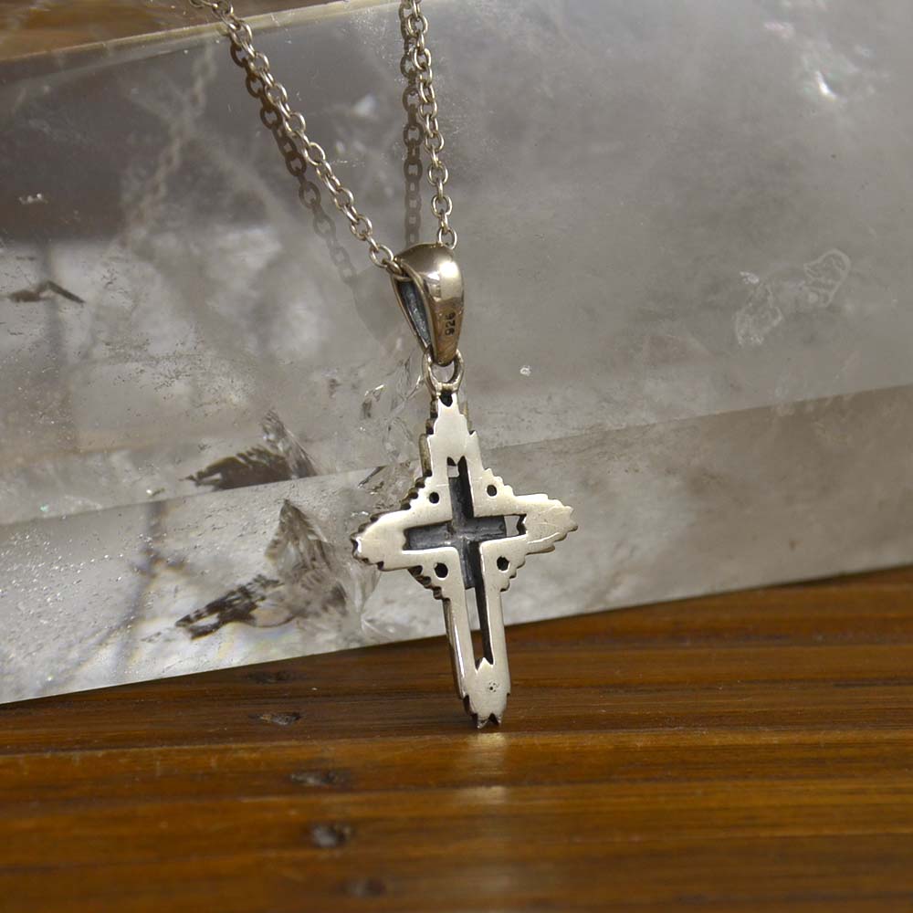 SV925 モザイク 透かし クロス ペンダントトップ