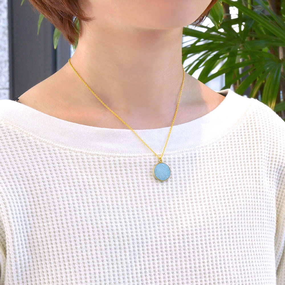 シルバー925 ドゥルージーアゲイト ペンダントネックレス