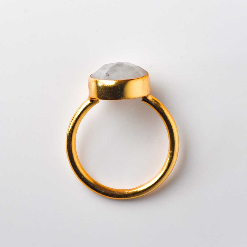 SVストーンベゼルリング レインボームーンストーン【Fortune Stone Table】