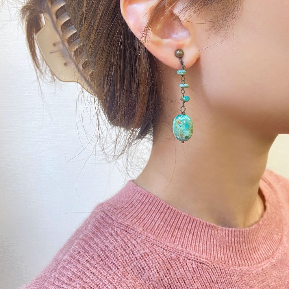 ターコイズ フリンジ イヤリング ピアス | イヤリング・ピアス（全商品
