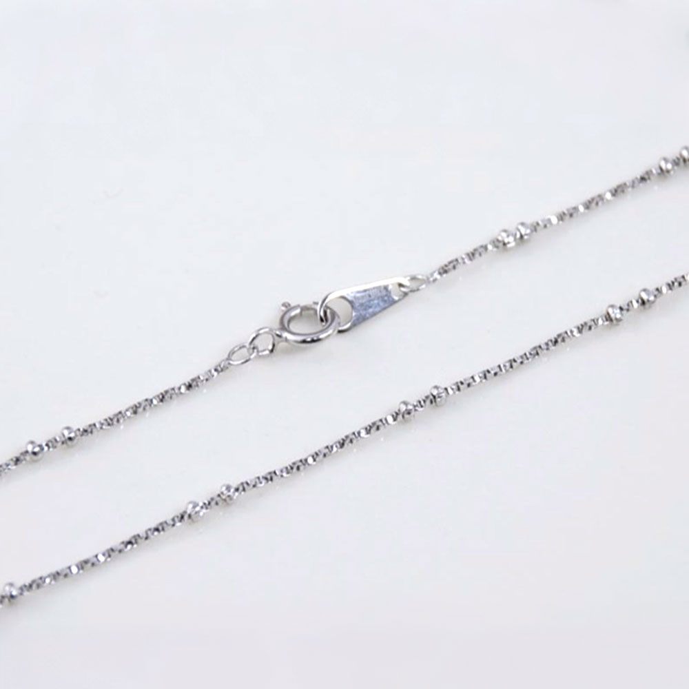 K18 ダブルボール ステーション ホワイトゴールド チェーン