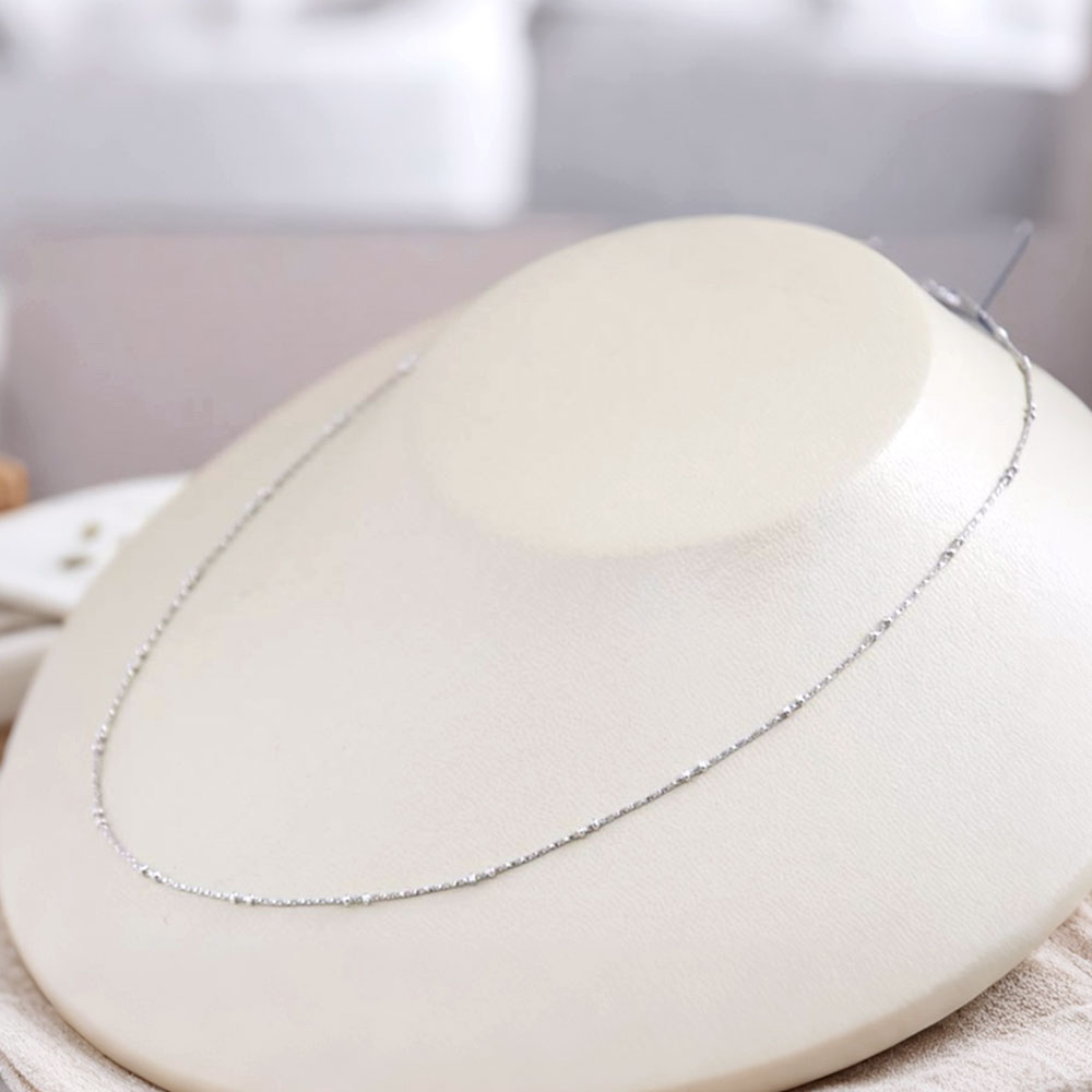 K18 ダブルボール ステーション ホワイトゴールド チェーン