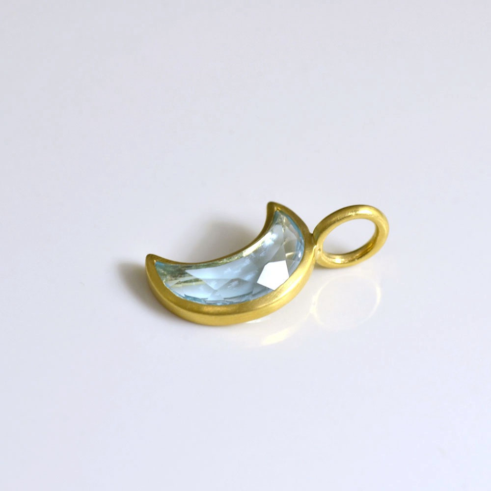 K18 アメシスト・ブルートパーズ・シトリン 三日月 ペンダントトップ