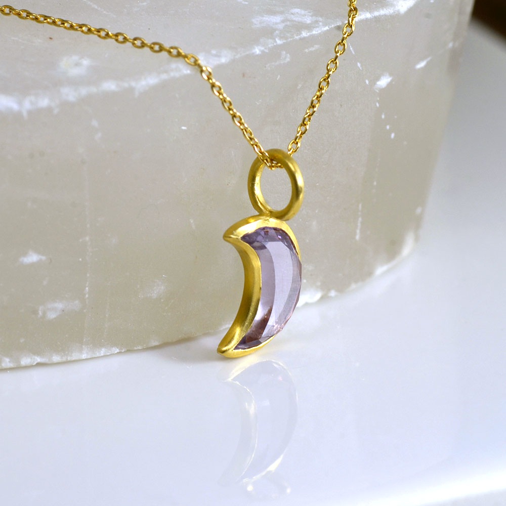 K18 アメシスト・ブルートパーズ・シトリン 三日月 ペンダントトップ