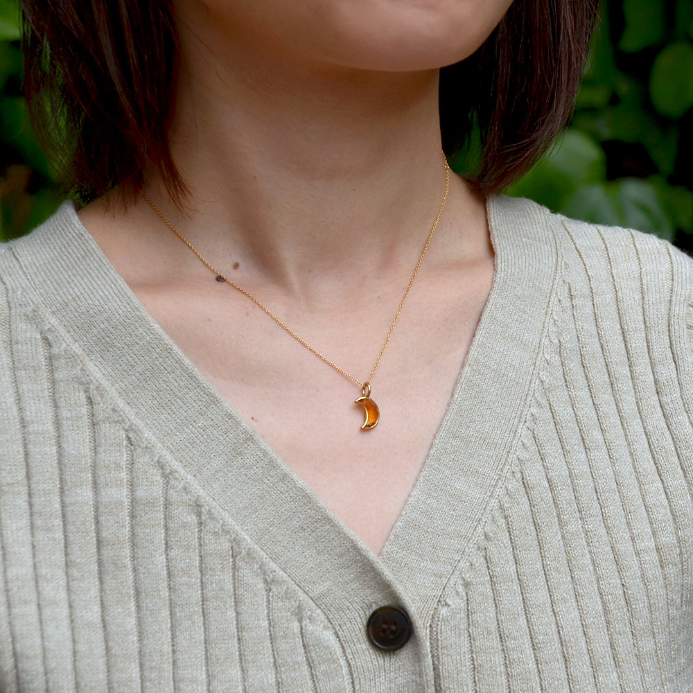 K18 アメシスト・ブルートパーズ・シトリン 三日月 ペンダントトップ