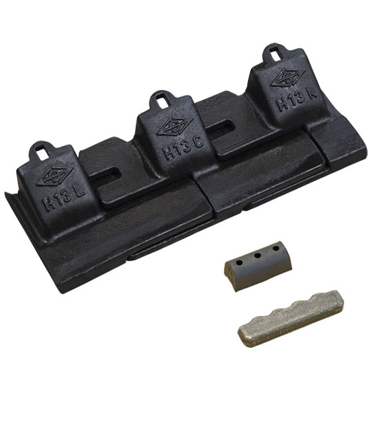 ツース盤（平刃）3枚組（バケット幅）13S 縦ピン コマツ PC09-1