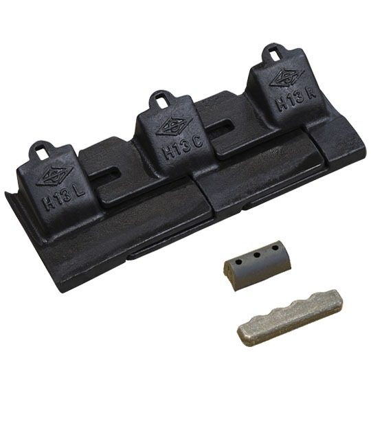 ツース盤（平刃）3枚組（バケット幅）13S 縦ピン ヤンマー建機 SV08