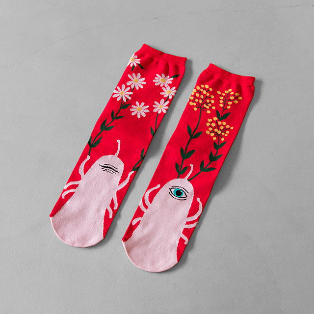 ひとつめちゃんソックス Red | アーカイブ | ボリス雑貨店-Higuchi Yuko-