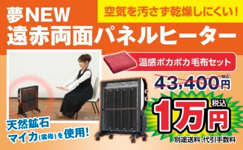 ふかひれ上湯スーププレゼント！】夢NEW遠赤両面パネルヒーター(温感