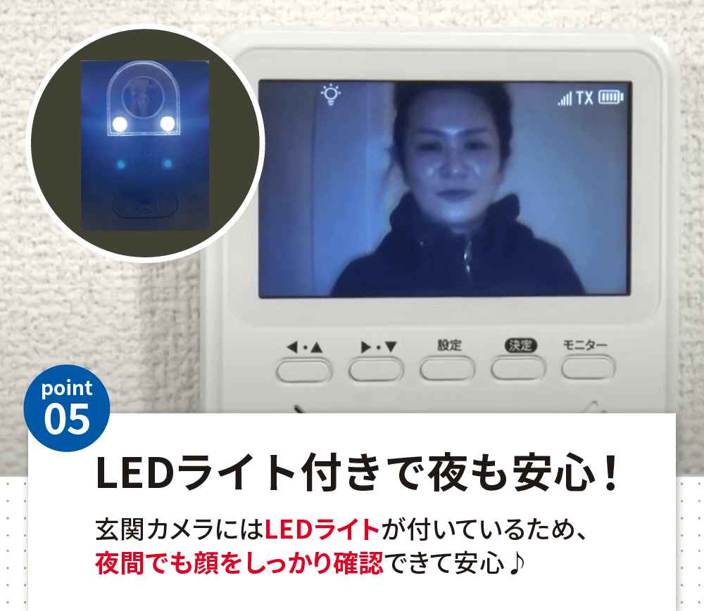 カメラ付きコードレステレビドアホン モニター親機+ 玄関カメラ　インターフォン カメラ付きコードレステレビドアホン モニター親機 玄関カメラ