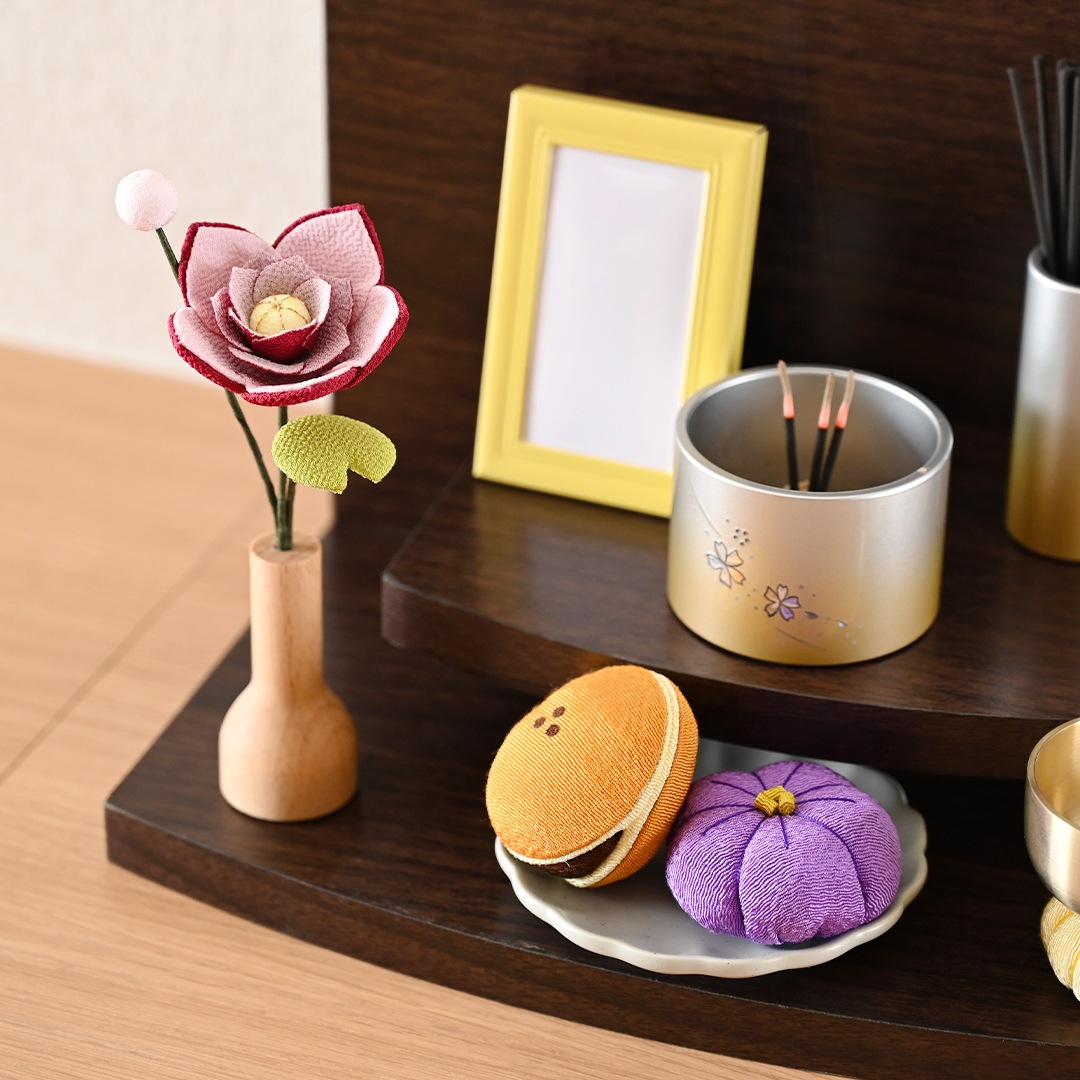 ちりめんお供えセット＜仏花・甘美＞