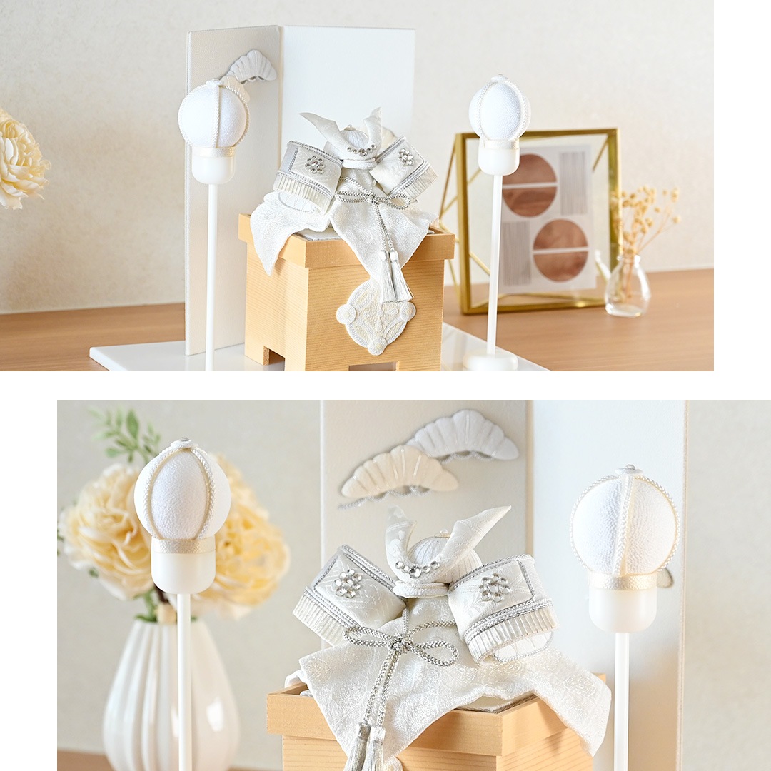 【2月下旬販売開始】白粋-HAKI- 兜飾り 燿 屏風・陣屋提灯セット