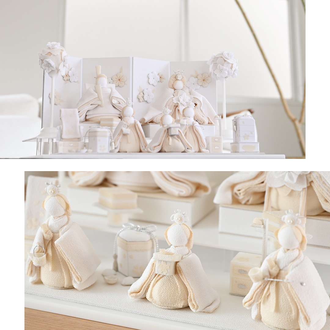 夢み屋雛人形 京都夢み屋【白粋-HAKI- 麗華五人飾 】 コンパクトでおしゃれな