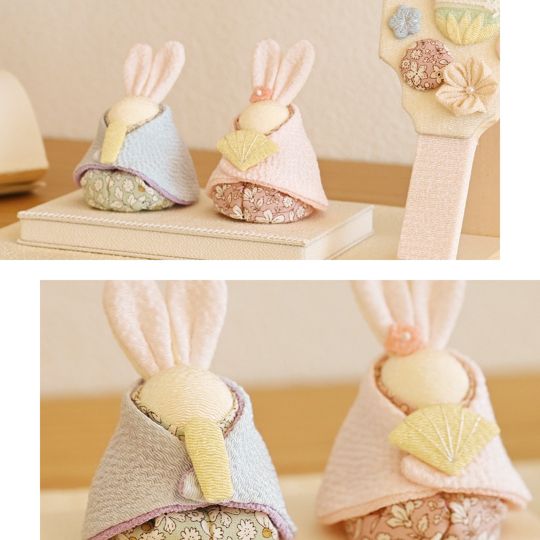 TOKOTOKO うさぎ雛と羽子板飾り