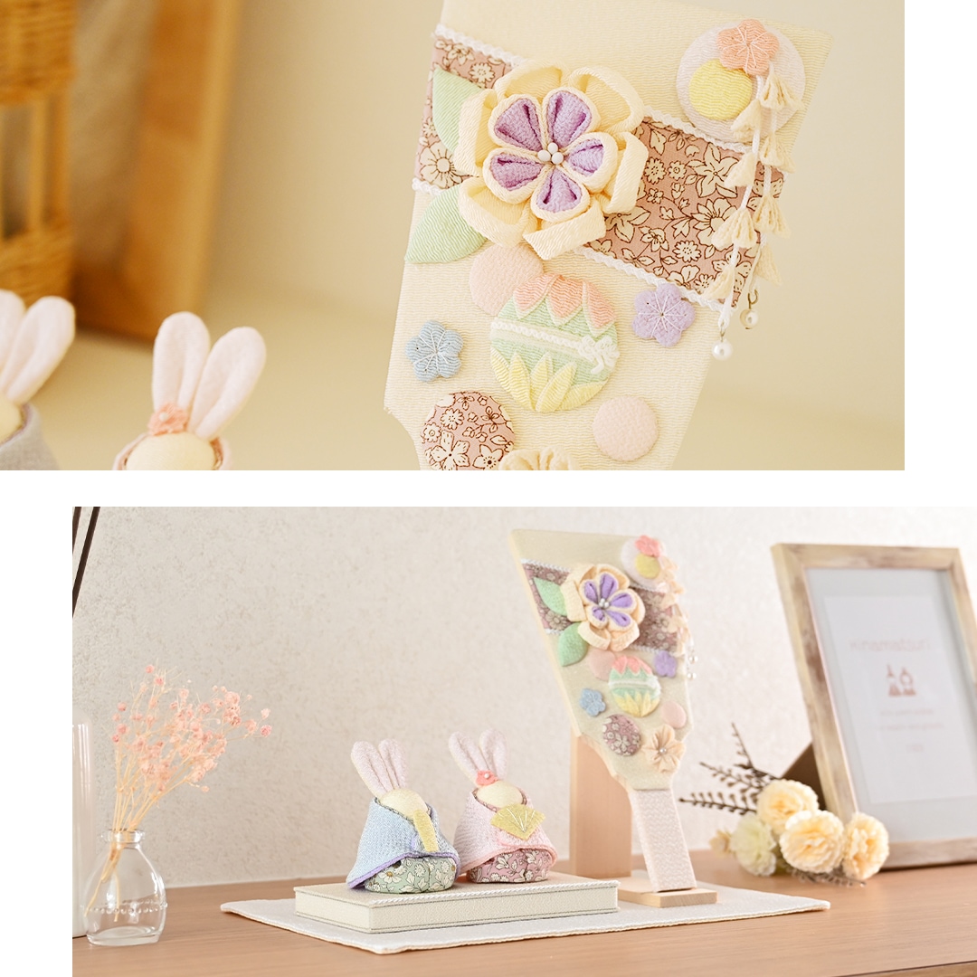 TOKOTOKO うさぎ雛と羽子板飾り