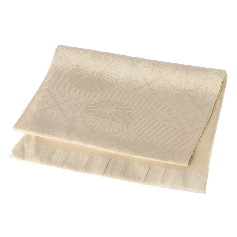 帯揚げ 菊-オフホワイト GU313