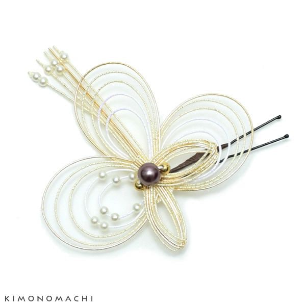 水引き髪飾り「ゴールド」ポイント髪飾り