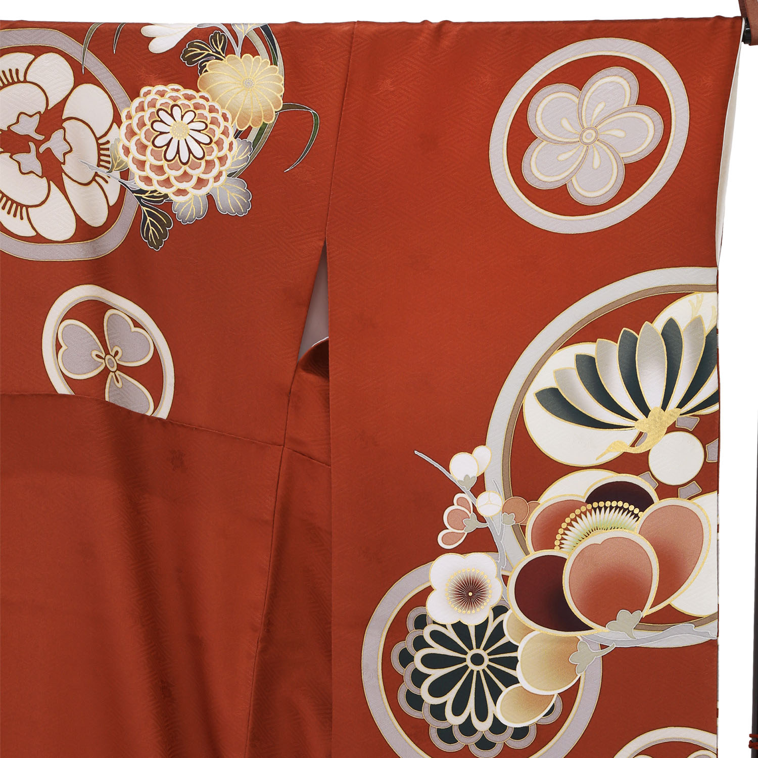 Dear 赤茶 花丸文（【振袖・袋帯・長襦袢のセット商品です