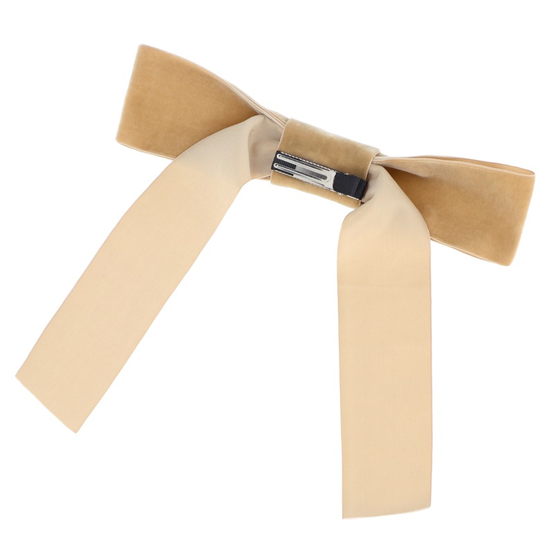 髪飾り ベロアリボン/ベージュ