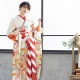 成人式振袖レンタル 白 紅葉 波に貝桶☆(絹)(宅)