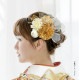 髪飾り ゴールド×ニュアンスカラー お花とリボン飾り 8点セット 水引 Uピン 振袖用髪飾り お花髪飾り 成人式 卒業式