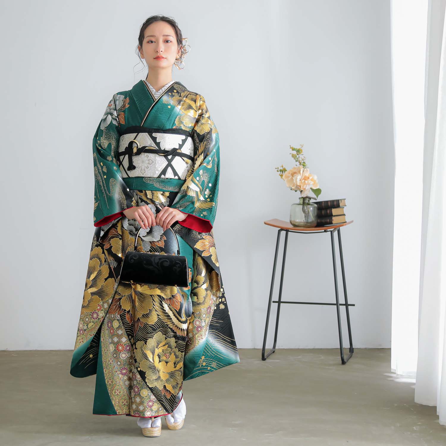 振り袖(桂由美)、長襦袢、袋帯、小物セット