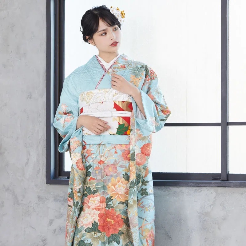 [販売]重ね衿(菊菱/赤)