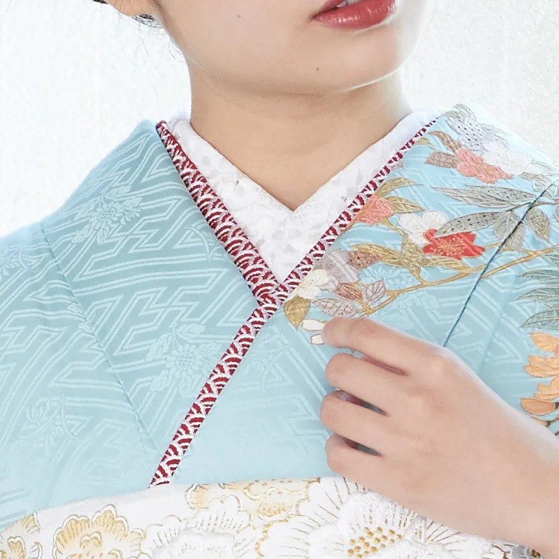 [販売]重ね衿(菊菱/赤)