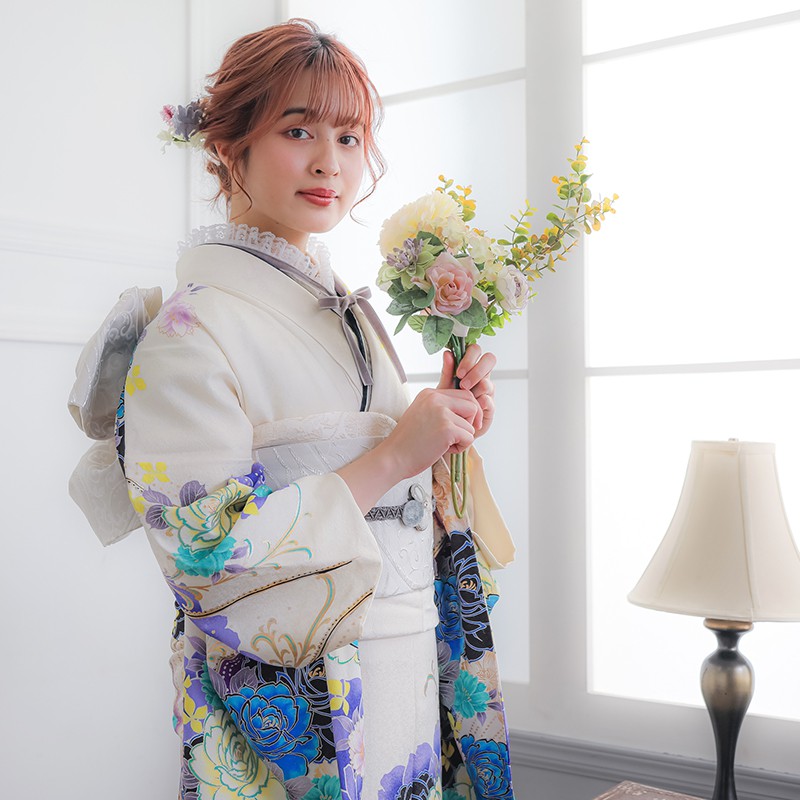 ベロアりぼん&レース半衿】⚫︎刺繍入り半衿⚫︎両面ベロア⚫︎光沢