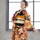半衿 刺繍 リバーシブル 菊菱 黒