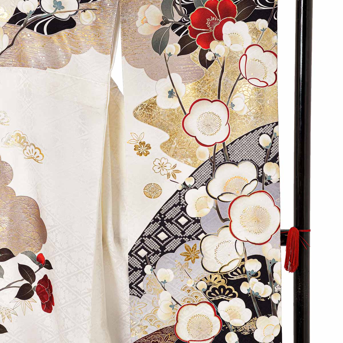 SACRA 白　梅椿に霞（【振袖・袋帯・長襦袢のセット商品です】）