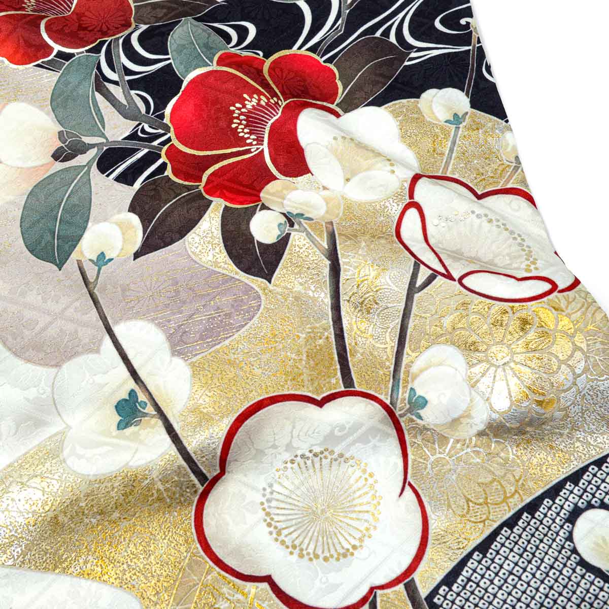 SACRA 白　梅椿に霞（【振袖・袋帯・長襦袢のセット商品です】）