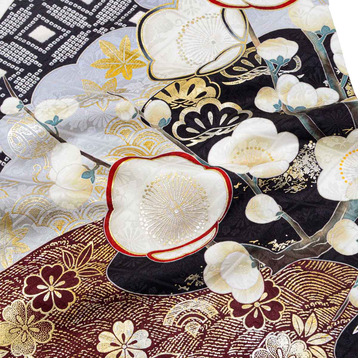 SACRA 白　梅椿に霞（【振袖・袋帯・長襦袢のセット商品です】）