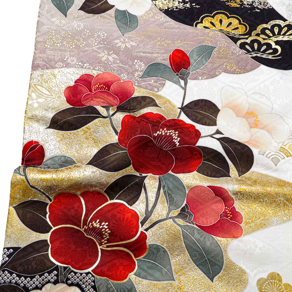 SACRA 白　梅椿に霞（【振袖・袋帯・長襦袢のセット商品です】）