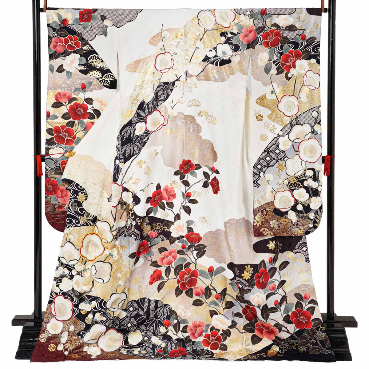 SACRA 白　梅椿に霞（【振袖・袋帯・長襦袢のセット商品です】）