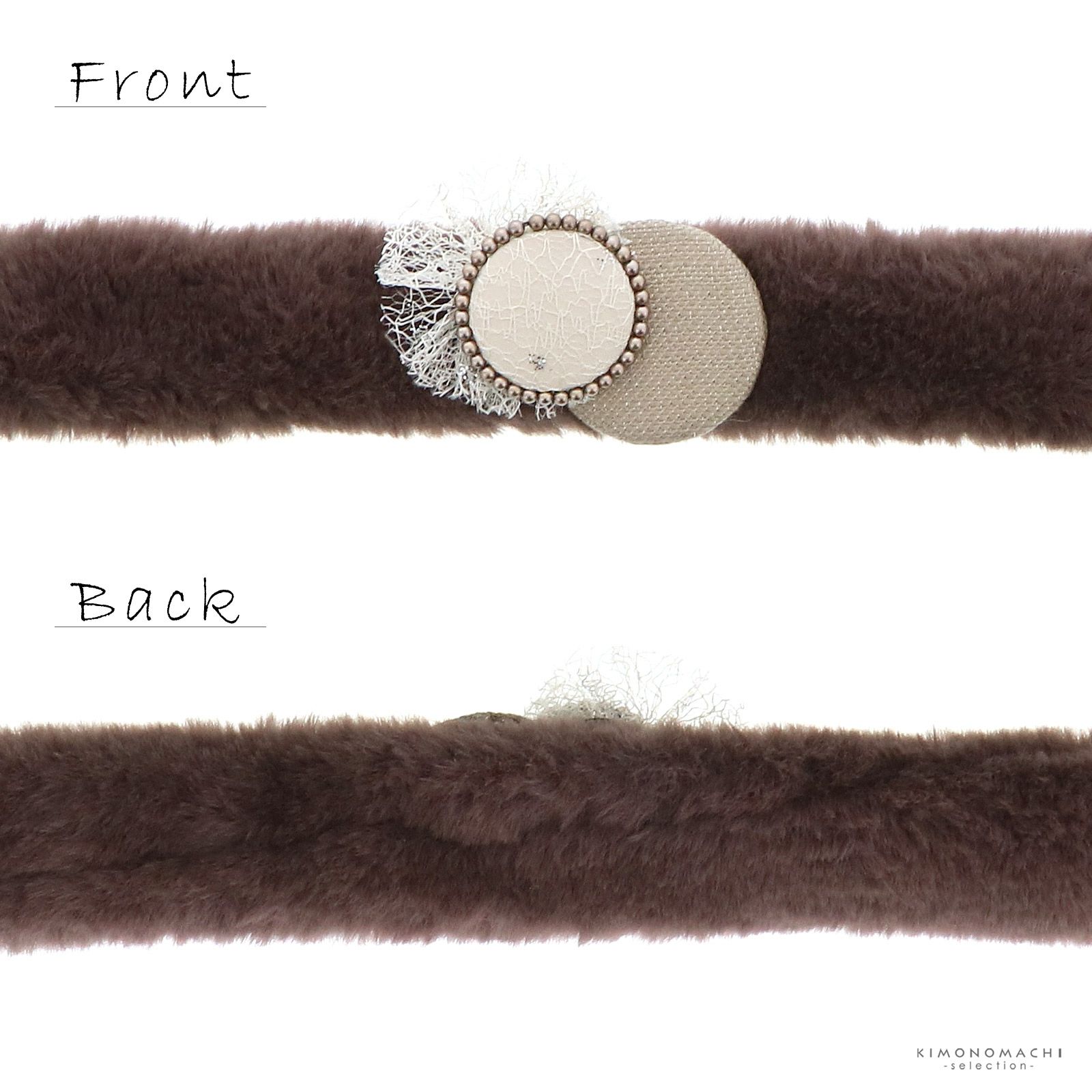 帯締め 振袖用 帯〆 正絹 単品 「キャットテール、ボタン ブラック・ホワイト・ココア・ライトグレー」日本製