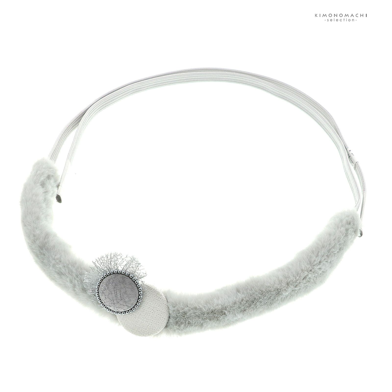 帯締め 振袖用 帯〆 正絹 単品 「キャットテール、ボタン ブラック・ホワイト・ココア・ライトグレー」日本製