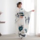 Vサンク 白　牡丹に花々（【振袖・袋帯・長襦袢のセット商品です】）