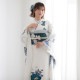 Vサンク 白　牡丹に花々（【振袖・袋帯・長襦袢のセット商品です】）