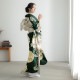 深緑　四君子（【振袖・袋帯・長襦袢のセット商品】）