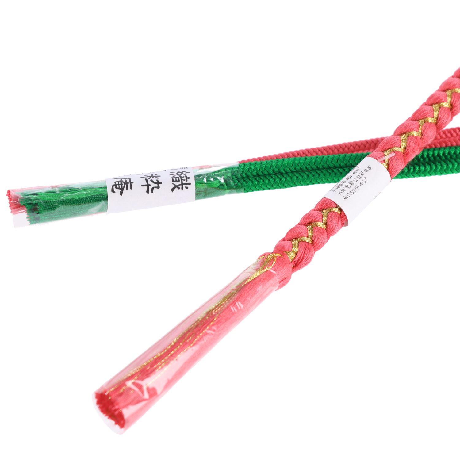 【訳あり品】帯締め 正絹 振袖用 丸組紐 パールビーズ コーラルピンク×ゴールド