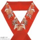 刺繍半衿「赤色 松と南天、源氏香」シルフィル