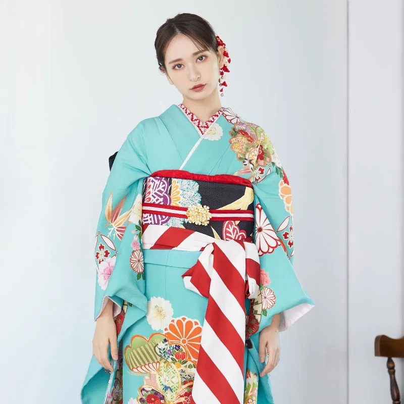 [販売]重ね衿(菊菱/白)