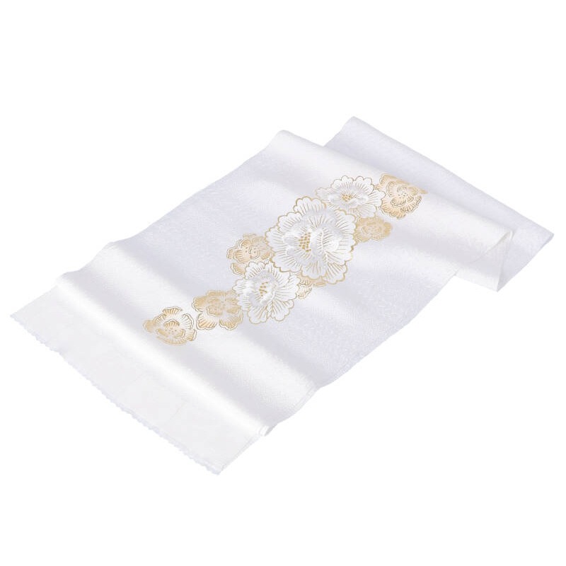 帯揚げ 牡丹刺繍-白 GU356 | KOMONO,帯揚げ | 京都きもの夢館