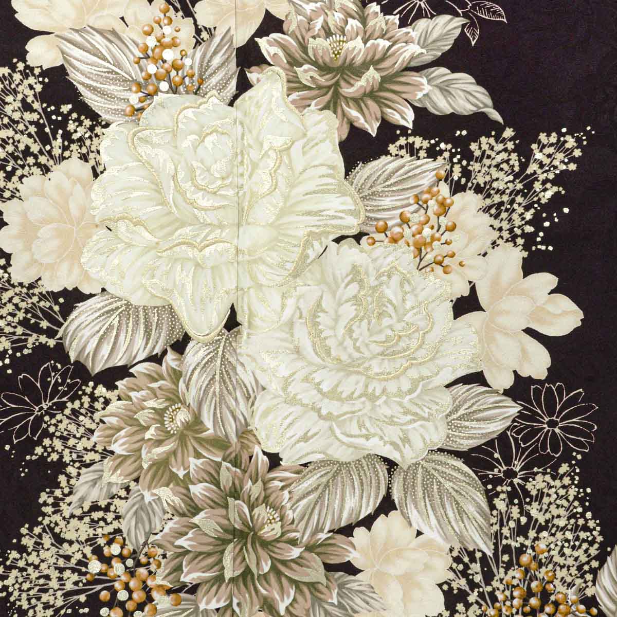 黒紫　白洋花（【振袖・袋帯・長襦袢のセット商品】）
